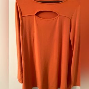 Soft Surroundings Cutout Front Long Sleeve Top Size M